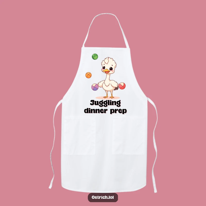 Funny Juggling Ostrich Apron: Cook with Cheerful Skillful Flair