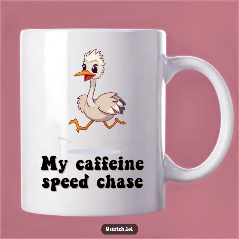 Funny Mug: Ostrich Sprinting Fast, Hilarious Gift for Running Enthusiasts!