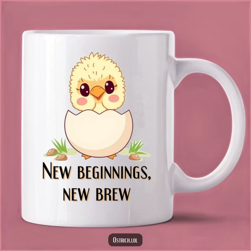 Funny Ostrich Chick Egg Mug - Adorable & Hilarious Surprise Gift