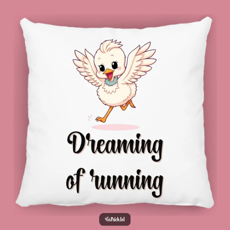 Cozy Funny Ostrich Chick Running Pillow: Nap Speed