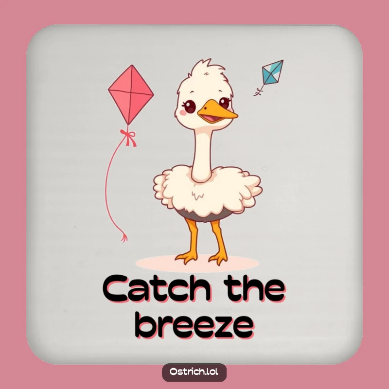 Funny Ostrich Kite Flyer Coaster: Hilarious Bird Protection for Tables