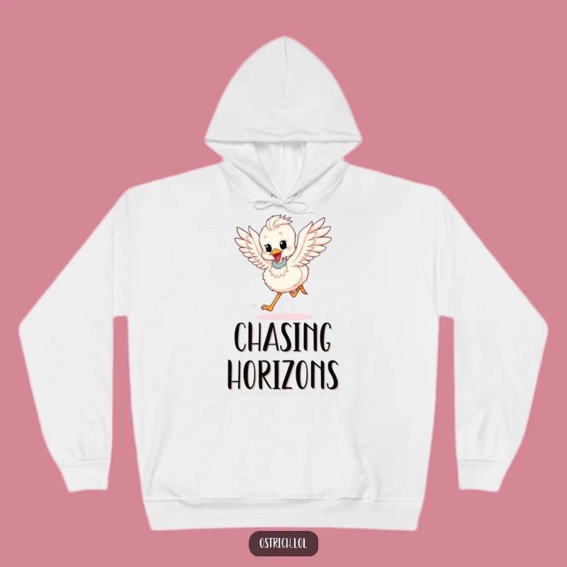 Cozy Funny Ostrich Chick Running Hoodie: Warmth & Speed