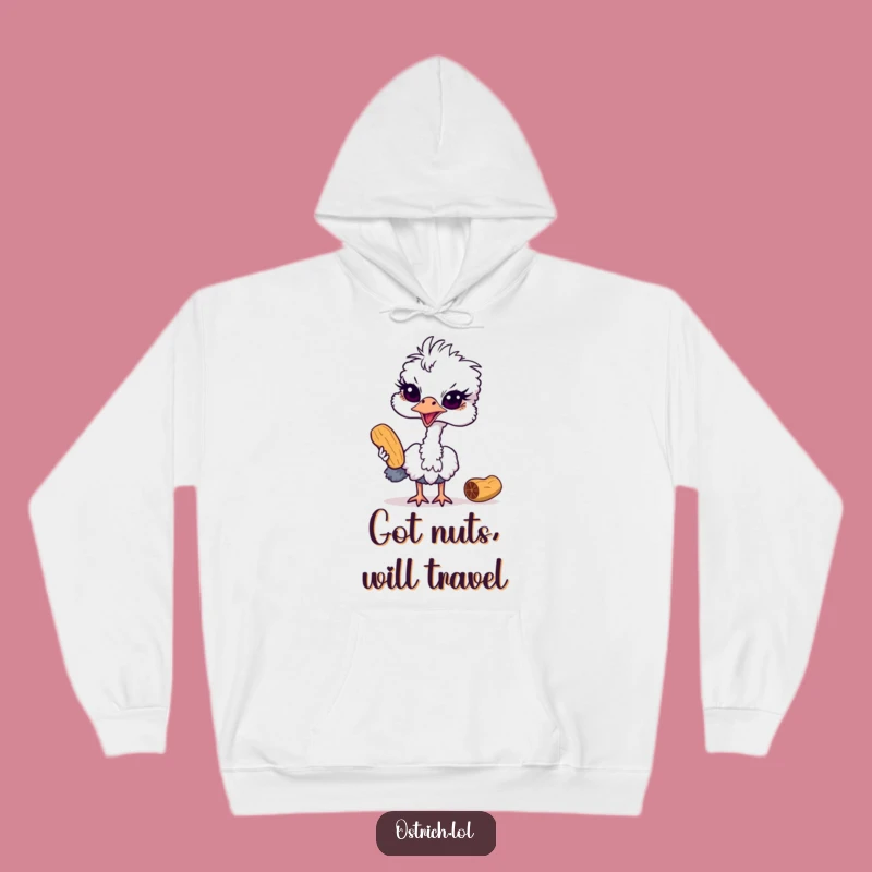 Funny Ostrich Peanut Thief Hoodie: Cozy and Hilarious Bird Gift for Sneaky Souls