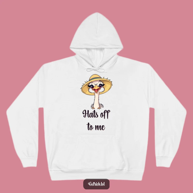Funny Ostrich Sun Hat Hoodie: Cozy Happy Bird Sweatshirt for Funny Gifts