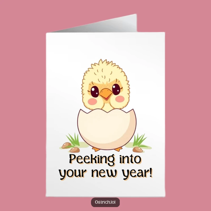Adorable Free Printable Birthday Card: Ostrich Chick from Egg Surprise Downloadable Gift