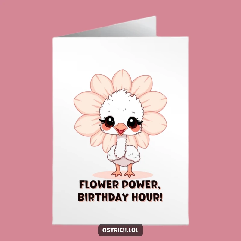 Free Printable Birthday Card: Baby Ostrich Hilarious Peek, Funny DIY Downloadable Gift