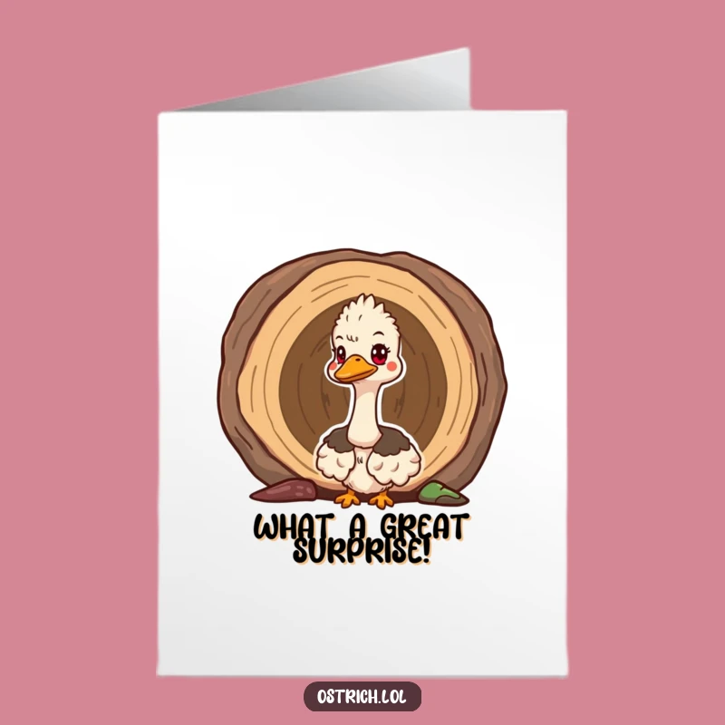Free Printable Congrats Card: Curious Ostrich Log, Funny DIY Downloadable Gift