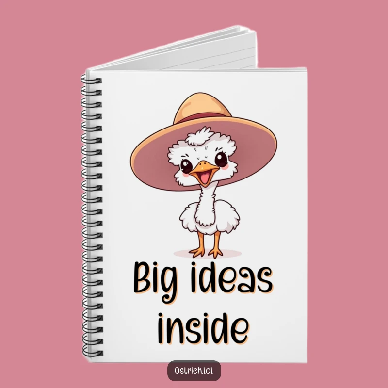 Funny Ostrich Hat Notebook: Jot Down Your Quirky Thoughts