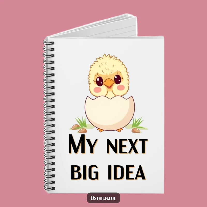 Funny Ostrich Chick Egg Notebook - Adorable Journal for Bird Lovers